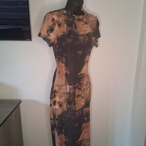Windsor Brown and Black Midi Dress